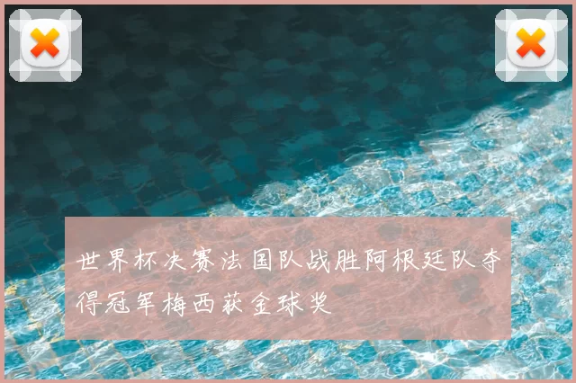 世界杯决赛法国队战胜阿根廷队夺得冠军梅西获金球奖